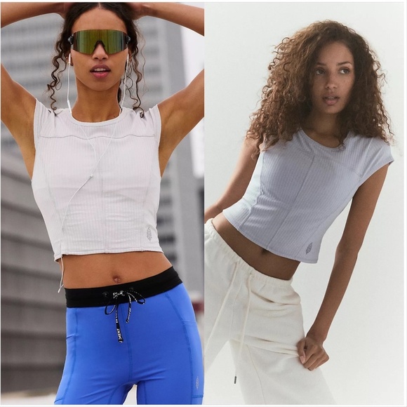 FP Movement by Free People Tops - FP Movement x Revolve Women's Tempo Ribbed Baby Tee White XS